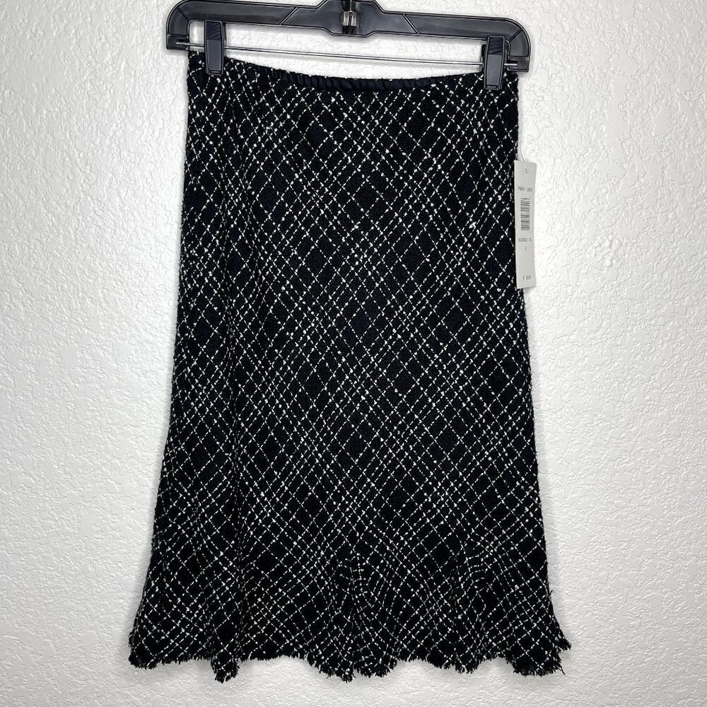ALLISON Taylor Black‎ Tweed Skirt Size 4 Petite